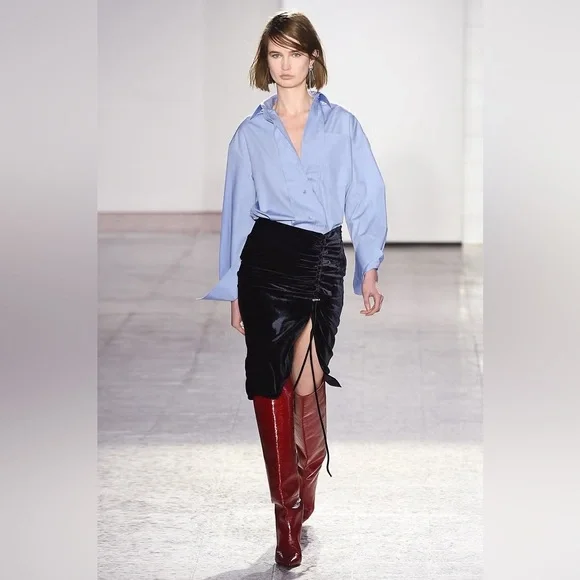 Cedric Charlier Velvet Skirt Sz 38 - Picture 1 of 8